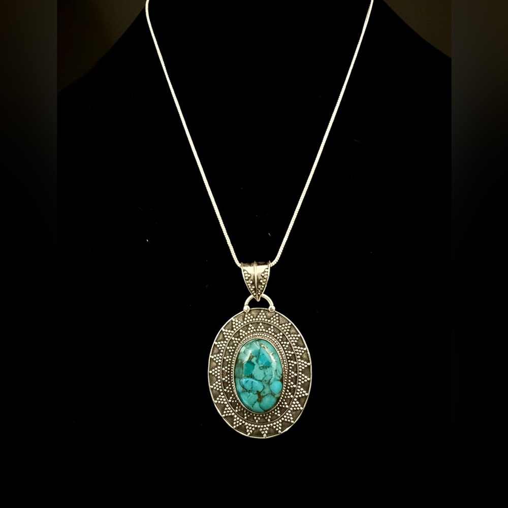 Sterling Silverβ and Turquoise Pendant Necklace
